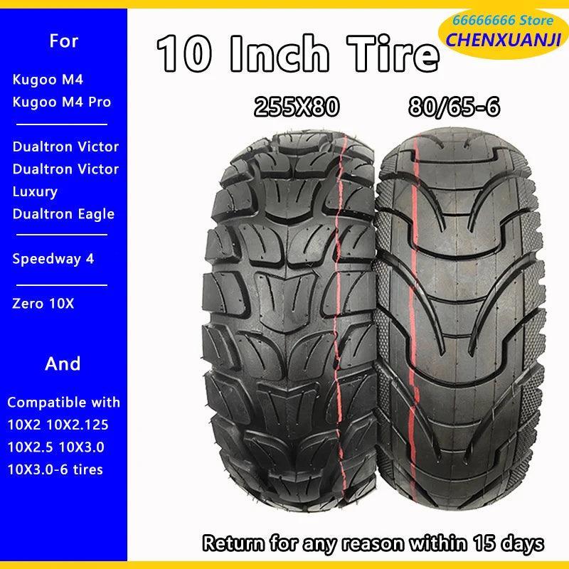 10 Inch Tires 10X3.0 80/65-6 255X80 for Kugoo M4 Dualtron VICTOR LUXURY EAGLE Speedway 4 Zero 10X Electric Scooters Minimotors - VirtuousWares:Global