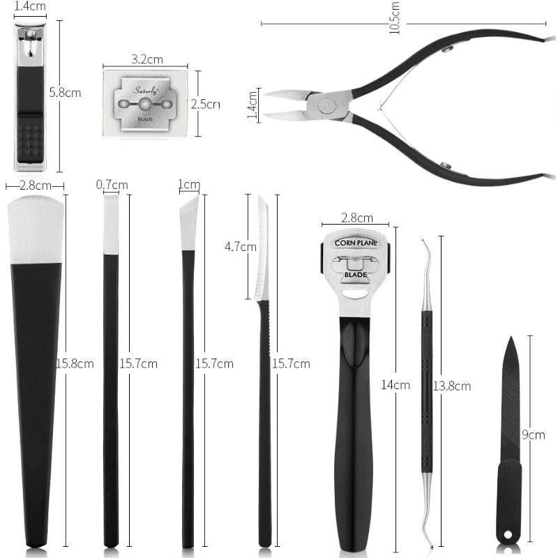 10 Pcs Professional Nail Cutter Pedicure Scissors Set Stainless Steel - VirtuousWares:Global