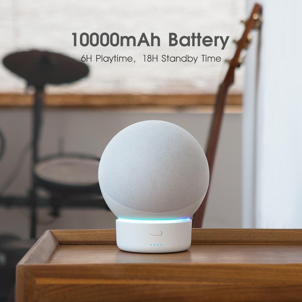 10000mAh Battery Base for All-new Echo 4 Amazon Alexa Speaker Portable - VirtuousWares:Global