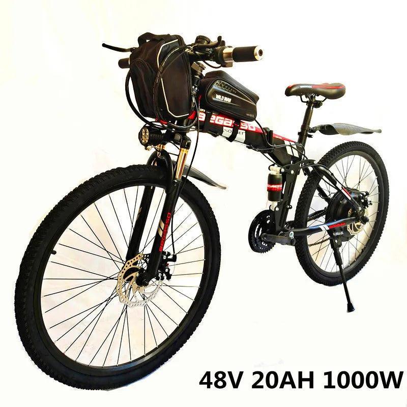 1000W 26 inch Electric Bicycle 48V 15ah Lithium Battery Electric Mountain Bike 1000W Motor Foldable EBike powerful Electric Bike - VirtuousWares:Global