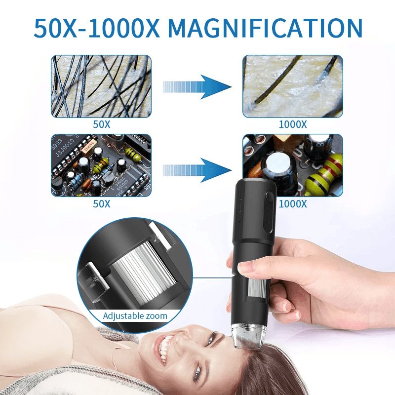 1000X Digital WIFI Microscope Portable Magnifier Camera Android IOS - VirtuousWares:Global