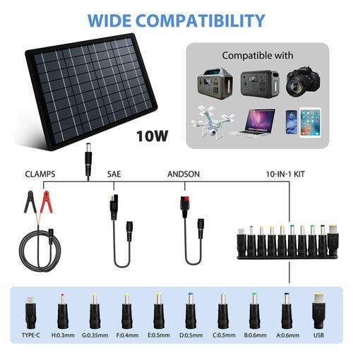 10/60/120W Portable Solar Panel Solar Battery Chargers Panel Outdoors - VirtuousWares:Global