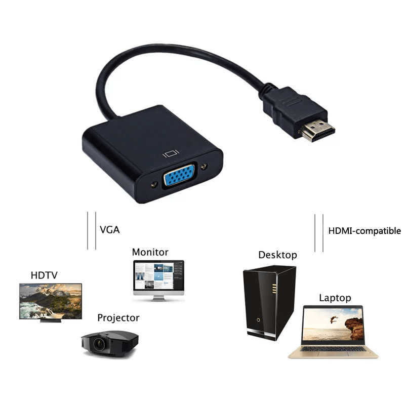 1080P HDMI-compatible to VGA Adapter For Xbox PS4 PC - VirtuousWares:Global