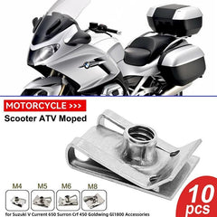 10pcs Motorcycle M8 M6 M5 M4 U Type Clips Thread Reed Nuts for Suzuki - VirtuousWares:Global
