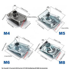 10pcs Motorcycle M8 M6 M5 M4 U Type Clips Thread Reed Nuts for Suzuki - VirtuousWares:Global