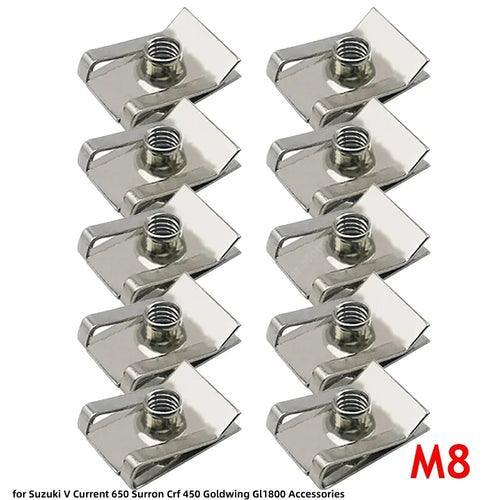 10pcs Motorcycle M8 M6 M5 M4 U Type Clips Thread Reed Nuts for Suzuki - VirtuousWares:Global