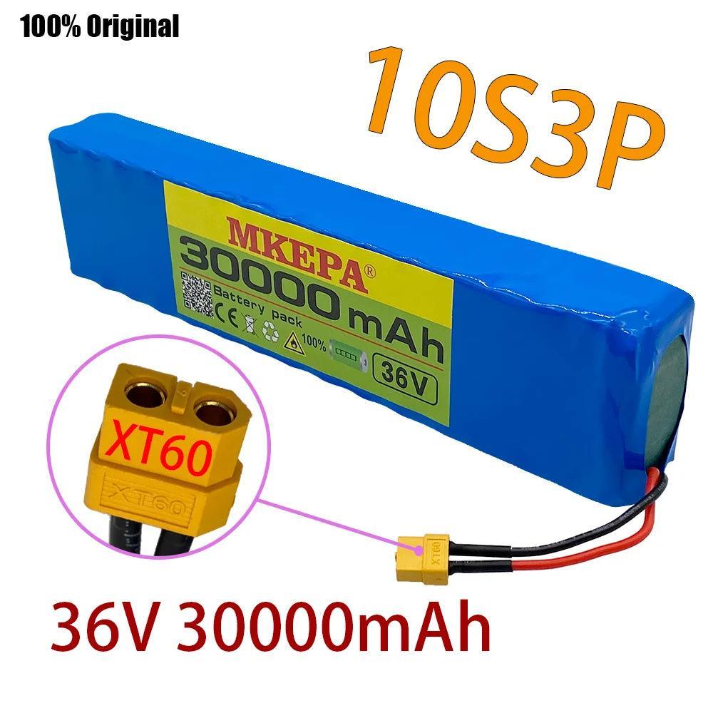 10S3P 36V battery ebike battery pack 18650 lithium ion battery 500W - VirtuousWares:Global