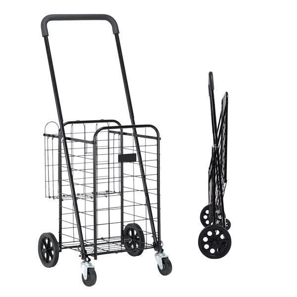 1100mm Telescopic Armrest 0.8mm 16# Round Tube Foldable Shopping Cart - VirtuousWares:Global
