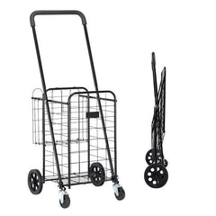 1100mm Telescopic Armrest 0.8mm 16# Round Tube Foldable Shopping Cart - VirtuousWares:Global
