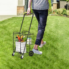 1100mm Telescopic Armrest 0.8mm 16# Round Tube Foldable Shopping Cart - VirtuousWares:Global