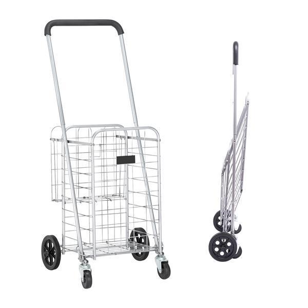 1100mm Telescopic Armrest 0.8mm 16# Round Tube Foldable Shopping Cart - VirtuousWares:Global