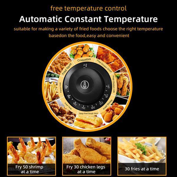 110V 12.7Qt/12L Stainless Steel Cylinder Electric Fryer 5000W - VirtuousWares:Global