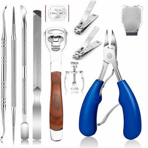 11Pcs/Set Ingrown Toenail Tools Kit Nail Care Pedicure Tools - VirtuousWares:Global