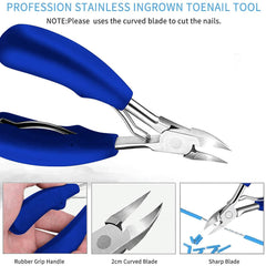 11Pcs/Set Ingrown Toenail Tools Kit Nail Care Pedicure Tools - VirtuousWares:Global
