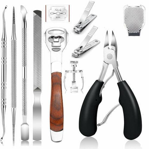 11Pcs/Set Ingrown Toenail Tools Kit Nail Care Pedicure Tools - VirtuousWares:Global