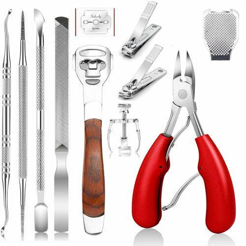 11Pcs/Set Ingrown Toenail Tools Kit Nail Care Pedicure Tools - VirtuousWares:Global