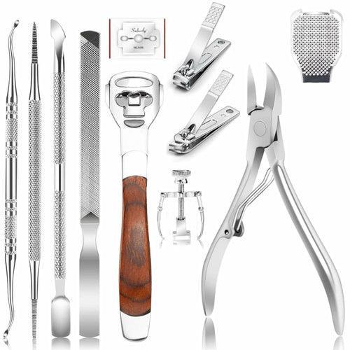 11Pcs/Set Ingrown Toenail Tools Kit Nail Care Pedicure Tools - VirtuousWares:Global