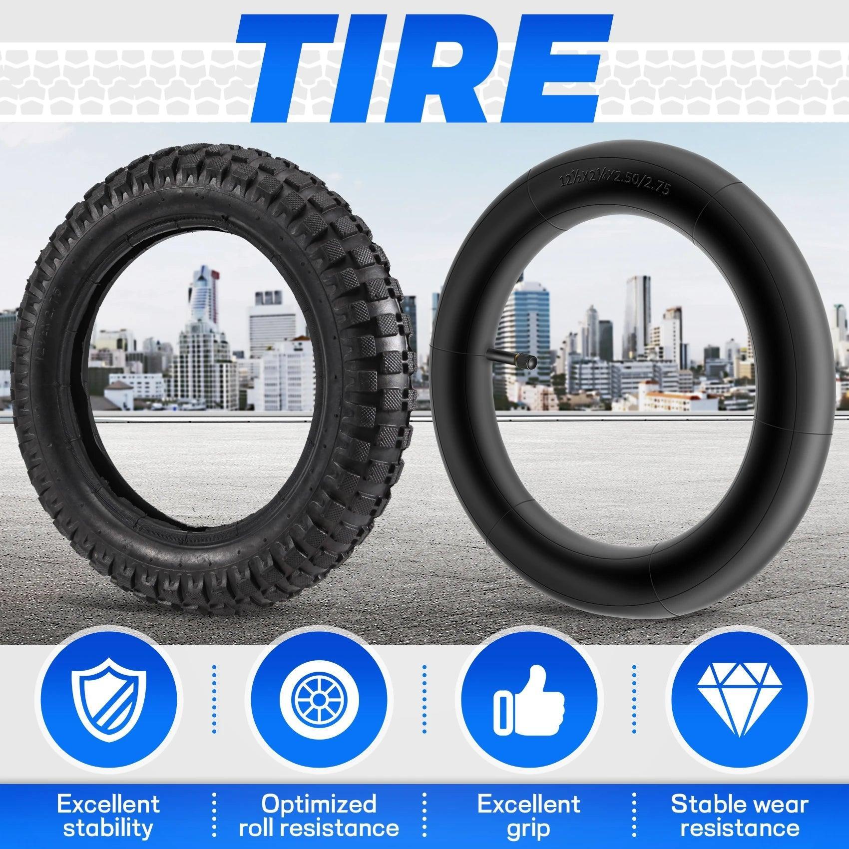 12 1/2X2.75 Tyre+Inner Tube for 49Cc Motorcycle Mini Dirt Bike Tire - VirtuousWares:Global