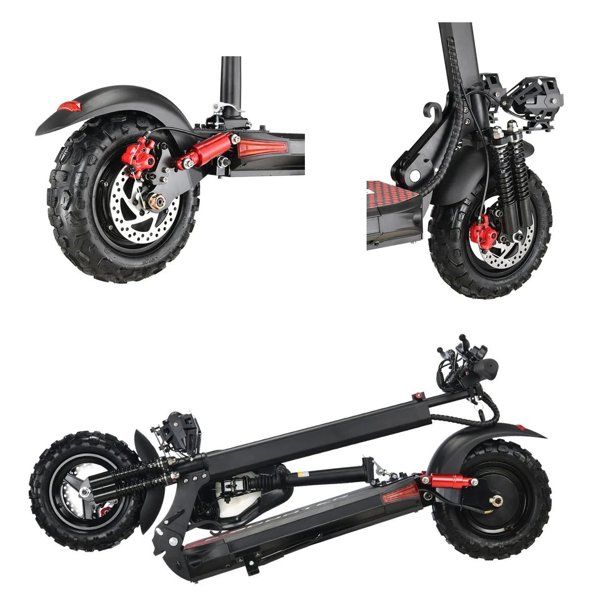 1200W Powerful Electric Scooter 48V 21Ah 31Mph 31-37Miles Range 11'' Tires Dual Shock Absorbing Folding EScooter for Adults - VirtuousWares:Global