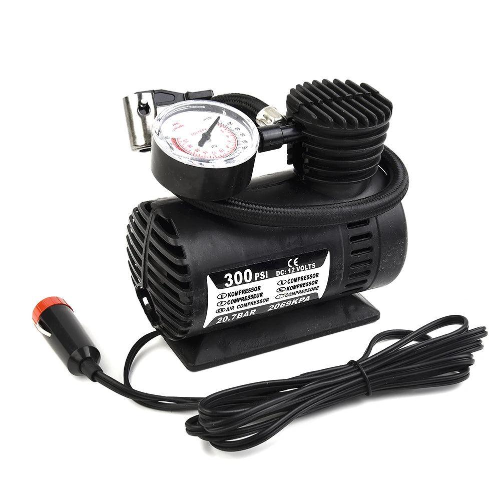 12V Auto Electric Air Pump 300psi Air Compressor Tire Mini Car Tire - VirtuousWares:Global