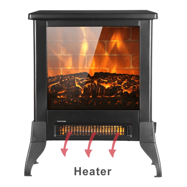 14 inch 1400w Freestanding Fireplace With Ntc Temperature Control Knob - VirtuousWares:Global