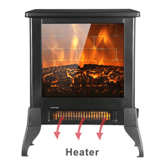 14 inch 1400w Freestanding Fireplace With Ntc Temperature Control Knob - VirtuousWares:Global