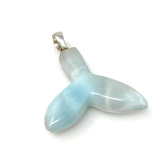 14g Larimar Mermaid Tail Pendant, Sterling Silver Pendant, Bohemian - VirtuousWares:Global
