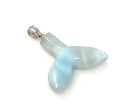 14g Larimar Mermaid Tail Pendant, Sterling Silver Pendant, Bohemian - VirtuousWares:Global