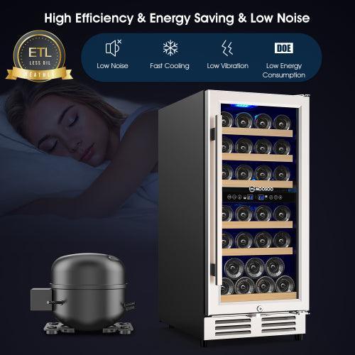 15 Inch Dual Zone Wine Cooler Refrigerator Wine Fridge - VirtuousWares:Global