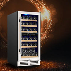 15 Inch Dual Zone Wine Cooler Refrigerator Wine Fridge - VirtuousWares:Global