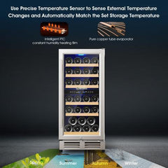 15 Inch Dual Zone Wine Cooler Refrigerator Wine Fridge - VirtuousWares:Global