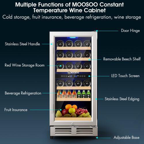 15 Inch Dual Zone Wine Cooler Refrigerator Wine Fridge - VirtuousWares:Global