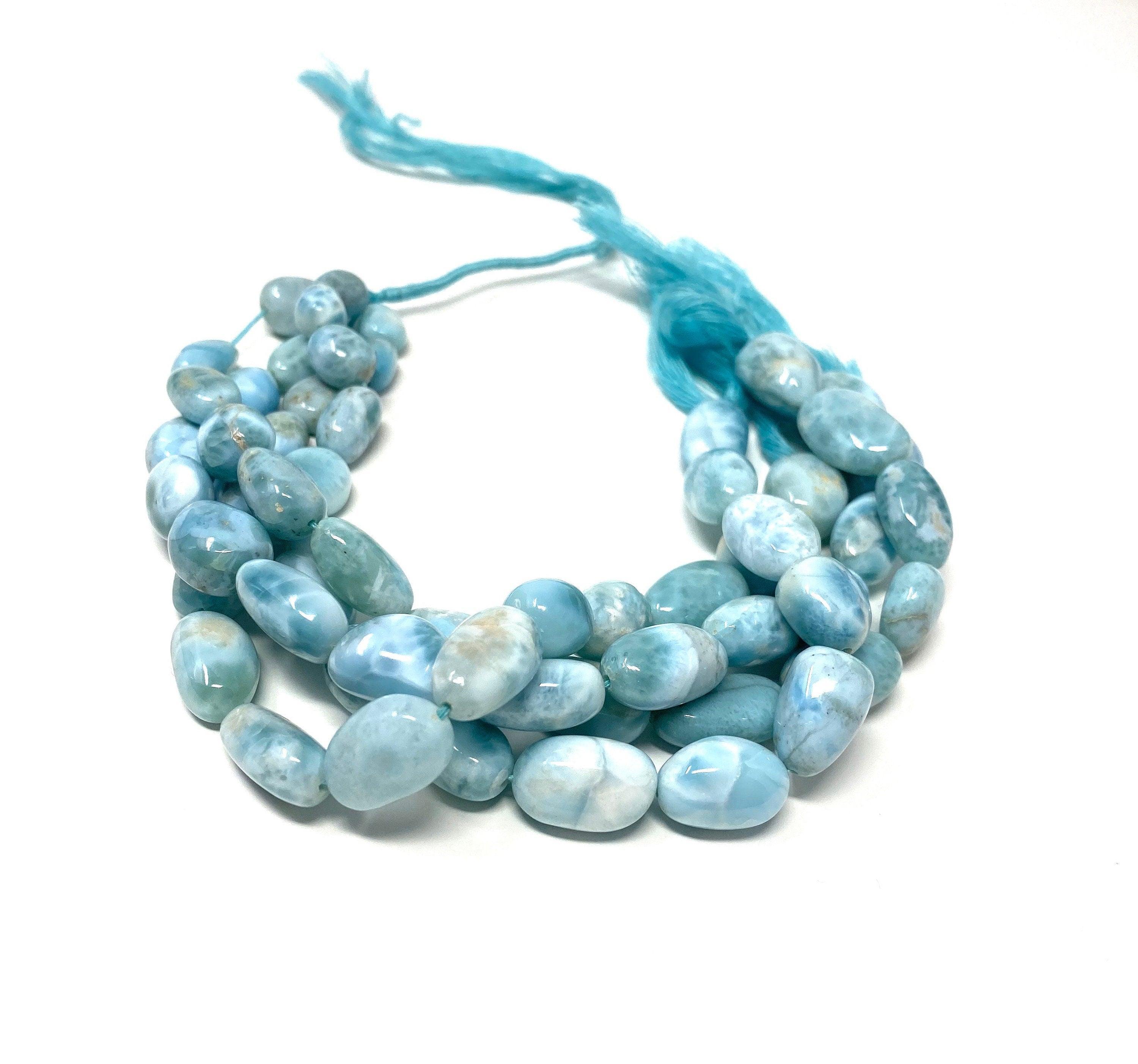 16” Larimar Beads, Gemstone Beads, Genuine Dominican Republic Larimar - VirtuousWares:Global