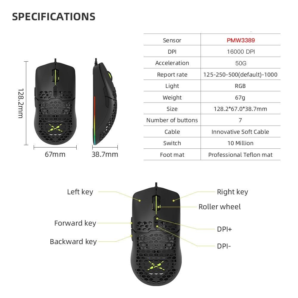 16000 DPI RGB Gaming Mouse - VirtuousWares:Global