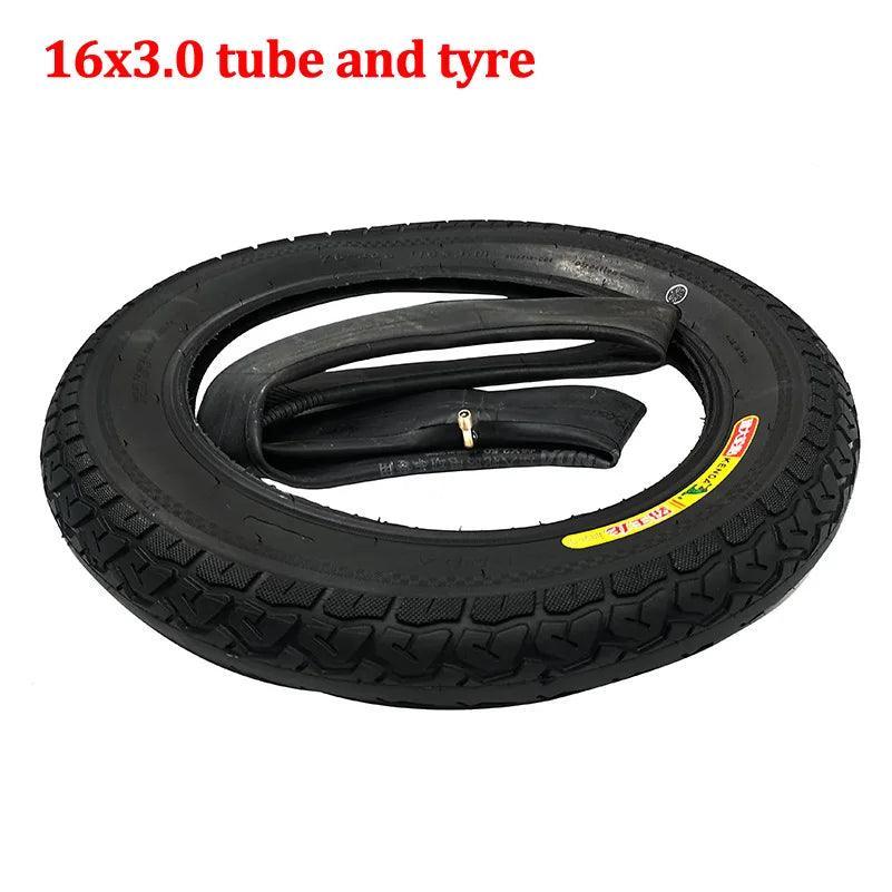 16x3.0 Inner Tube Outer Tyre 16Inch Tire Fits for Electric bicycle (e-bikes) Kid Bikes Scooters - VirtuousWares:Global