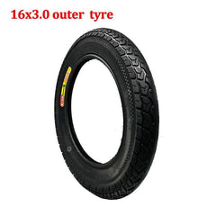 16x3.0 Inner Tube Outer Tyre 16Inch Tire Fits for Electric bicycle (e-bikes) Kid Bikes Scooters - VirtuousWares:Global