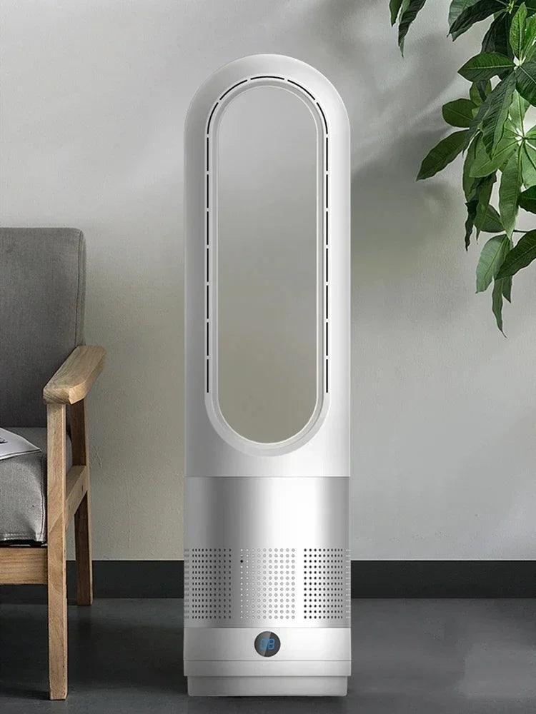 18 inch Bladeless Fan With Remote Control Timing Electric Cold Air Circulation Tower Floor Fans 80°Wide Angle 8 Gears Wind Speed - VirtuousWares:Global