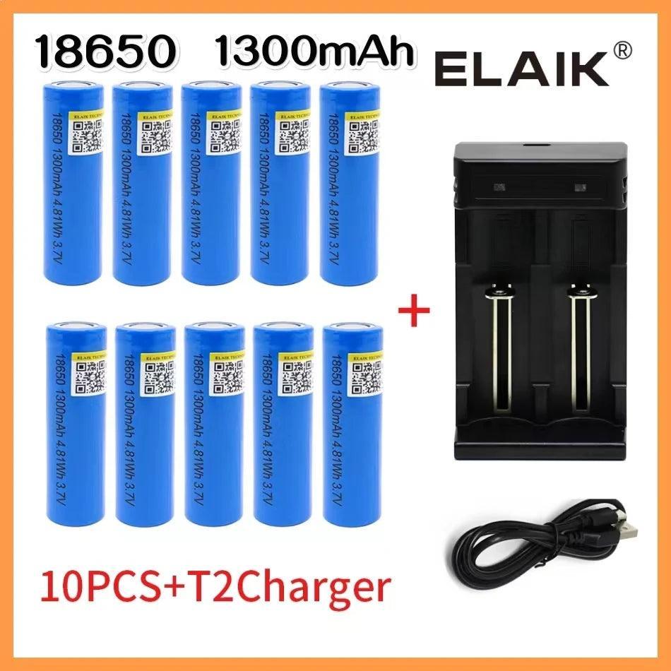18650 Battery Rechargeable Battery 3.7V 18650 1300mAh Capacity Li-ion - VirtuousWares:Global