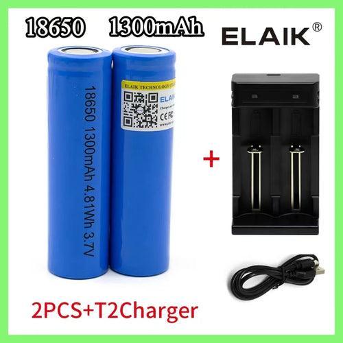 18650 Battery Rechargeable Battery 3.7V 18650 1300mAh Capacity Li-ion - VirtuousWares:Global