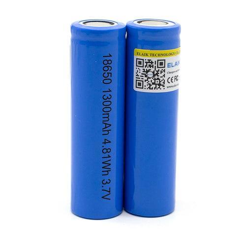 18650 Battery Rechargeable Battery 3.7V 18650 1300mAh Capacity Li-ion - VirtuousWares:Global