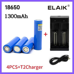 18650 Battery Rechargeable Battery 3.7V 18650 1300mAh Capacity Li-ion - VirtuousWares:Global