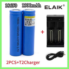 18650 Battery Rechargeable Battery 3.7V 18650 1300mAh Capacity Li-ion - VirtuousWares:Global