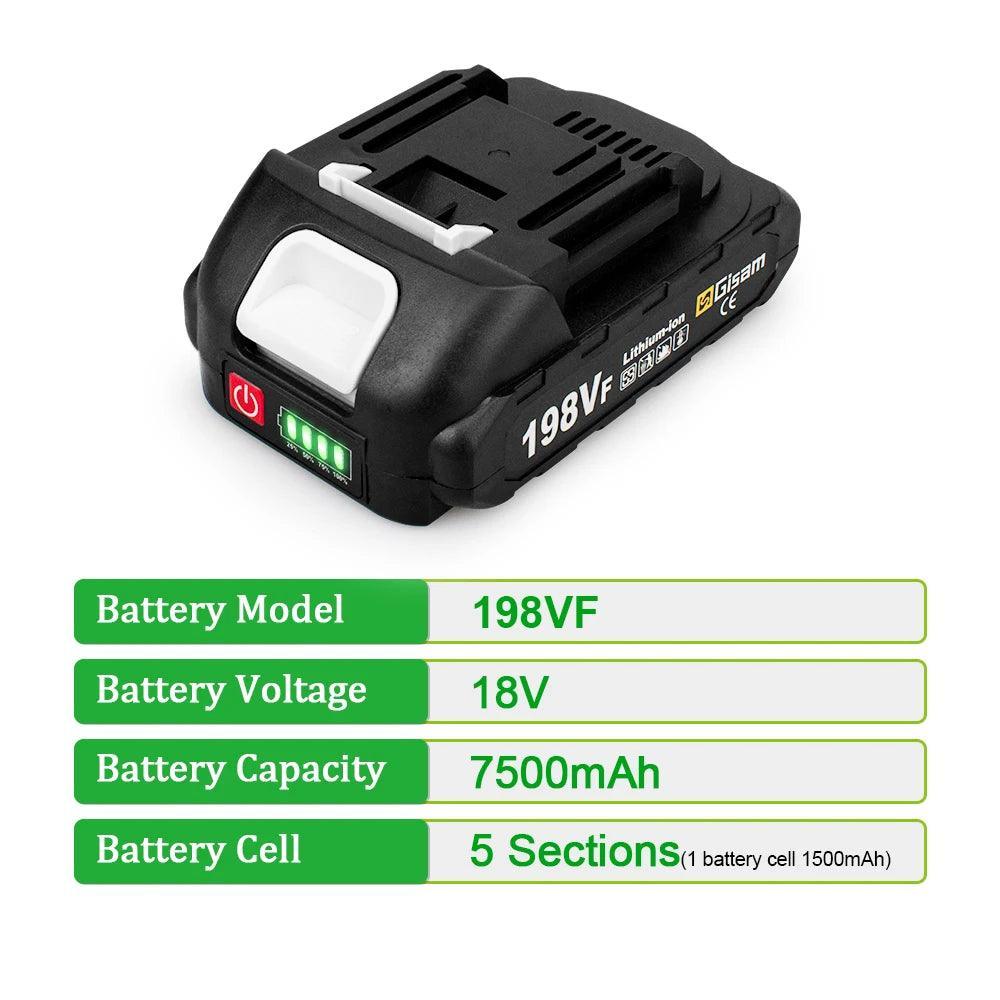 18V Rechargeable Lithium Ion Battery 22500mAh 15000mAh Lithium Battery With Battery indicator For Makita Power Tools Battery - VirtuousWares:Global