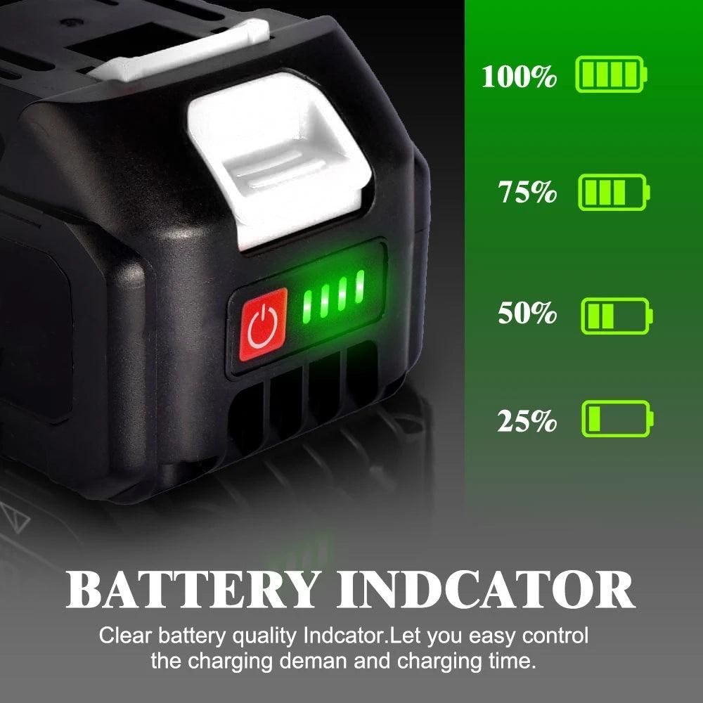 18V Rechargeable Lithium Ion Battery 22500mAh 15000mAh Lithium Battery With Battery indicator For Makita Power Tools Battery - VirtuousWares:Global