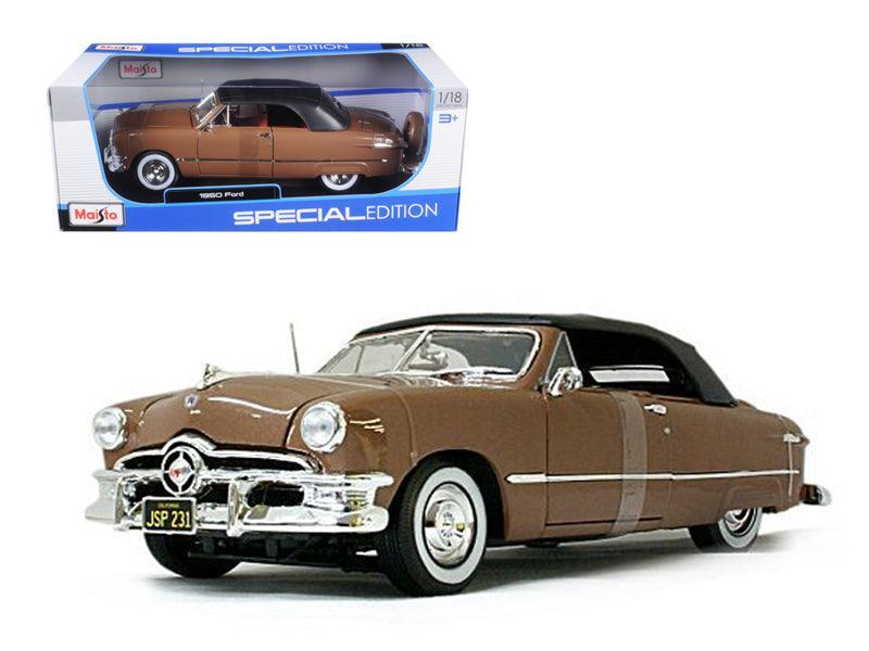 1950 Ford Convertible Soft Top Brown/Bronze 1/18 Diecast Model Car by - VirtuousWares:Global