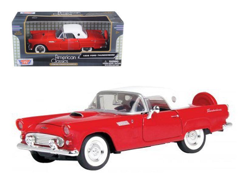 1956 Ford Thunderbird Red 1/24 Diecast Car Model by Motormax - VirtuousWares:Global