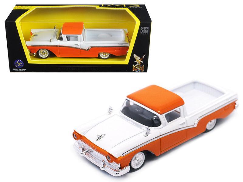 1957 Ford Ranchero Orange and White 1/43 Diecast Model Car by Road - VirtuousWares:Global