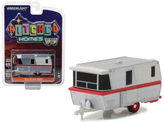 1959 Holiday House Travel Trailer Silver with Red Stripe Hitched Homes - VirtuousWares:Global