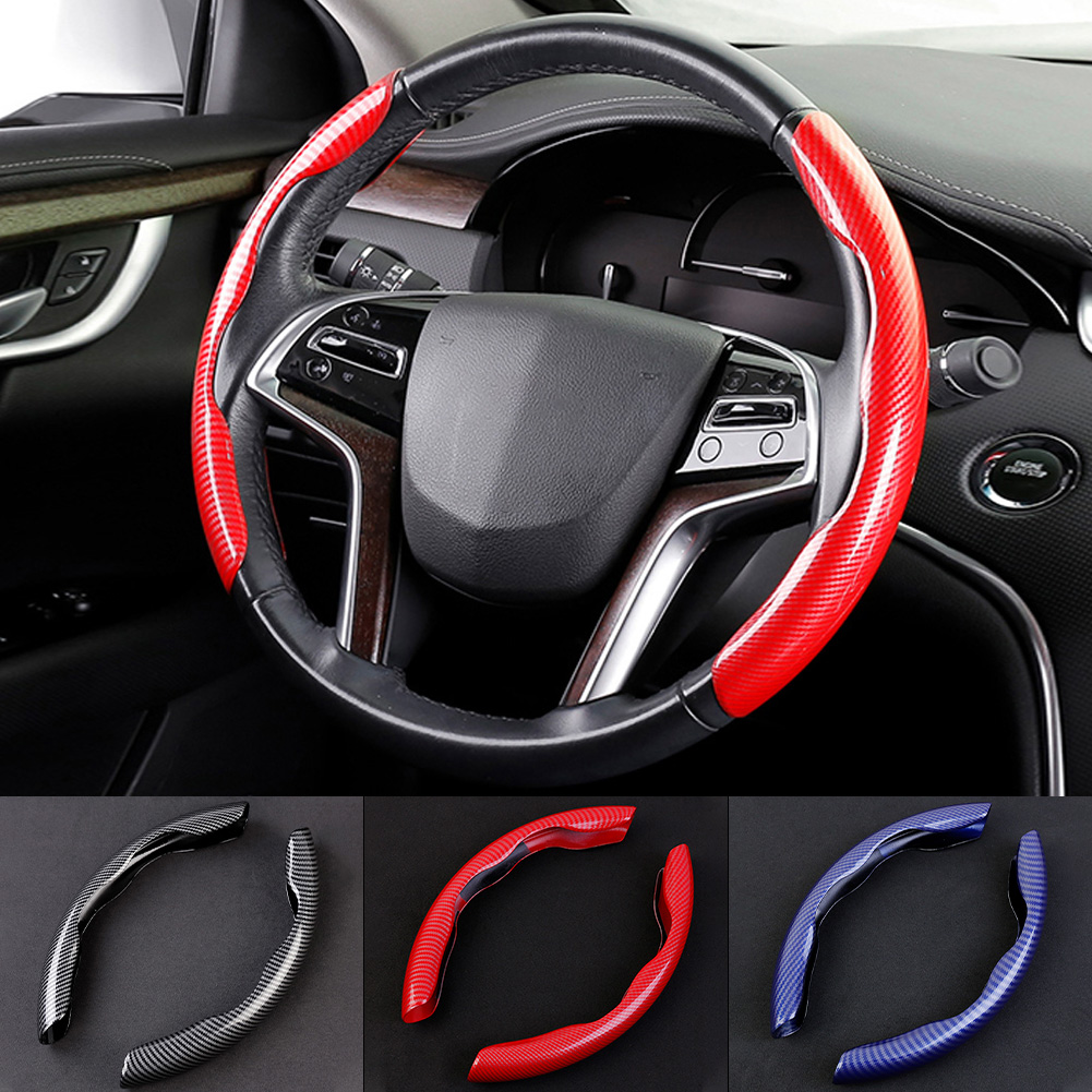 1Pair Carbon Fiber Universal Car Steering Wheel Cover - VirtuousWares:Global