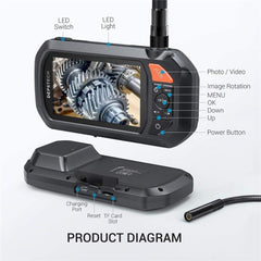 2.0 MP HD Endoscope Industrial Borescope 4.3in IPS Screen IP67 - VirtuousWares:Global